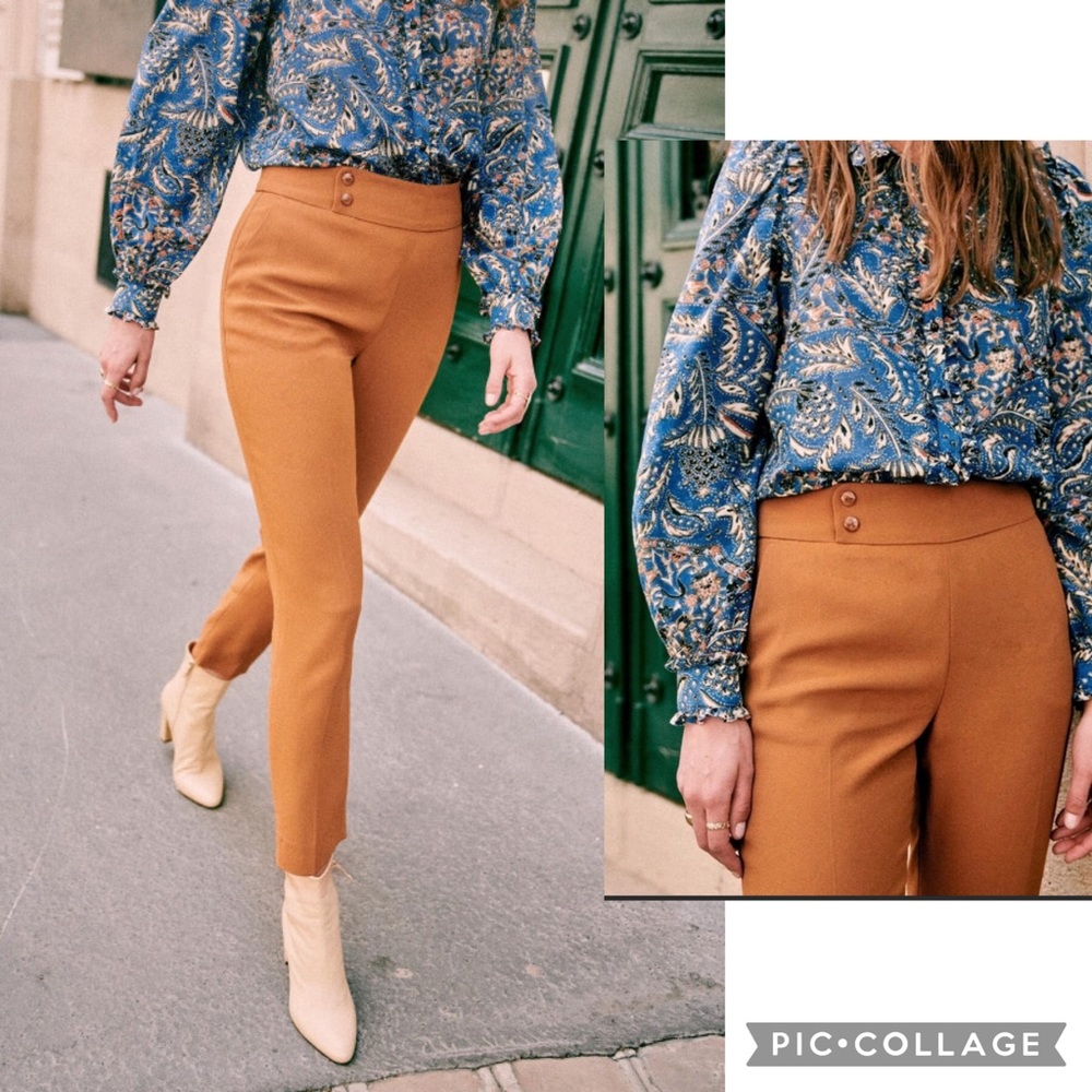 NWT SEZANE Georges Camel Trousers Pants